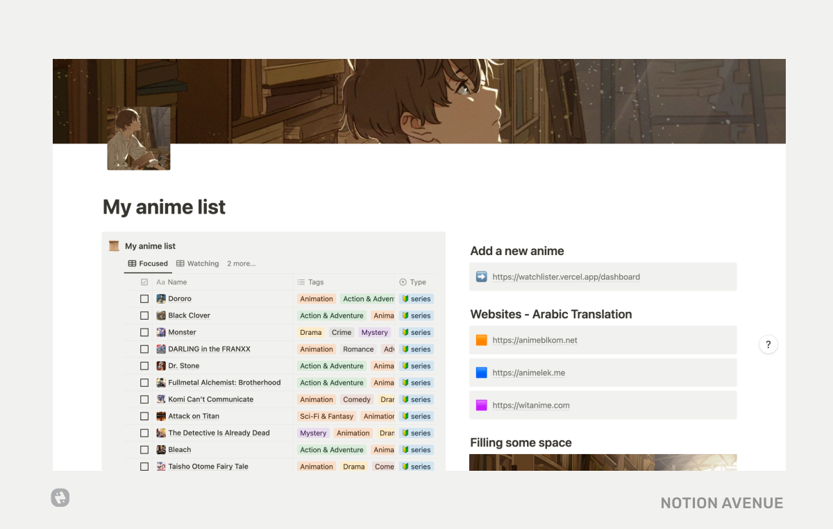 10+ Best & Aesthetic Notion Movie, TV & Anime Watch List Templates
